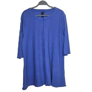 Focus‎ Casual Life Womens Blue XL Cotton Tunic Art You Wear Artsy Oversized